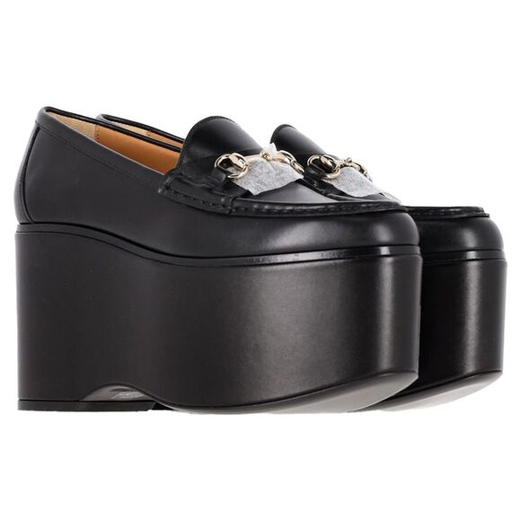 Gucci Horsebit Platform Loafers in Black Leather - Picture 7 of 12